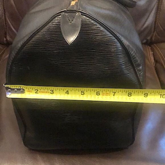 LOUIS VUITTON LV 50 Black Epi KeepAll Boston Weekend Travel Bag Duffle VI8911 - Picture 12 of 17
